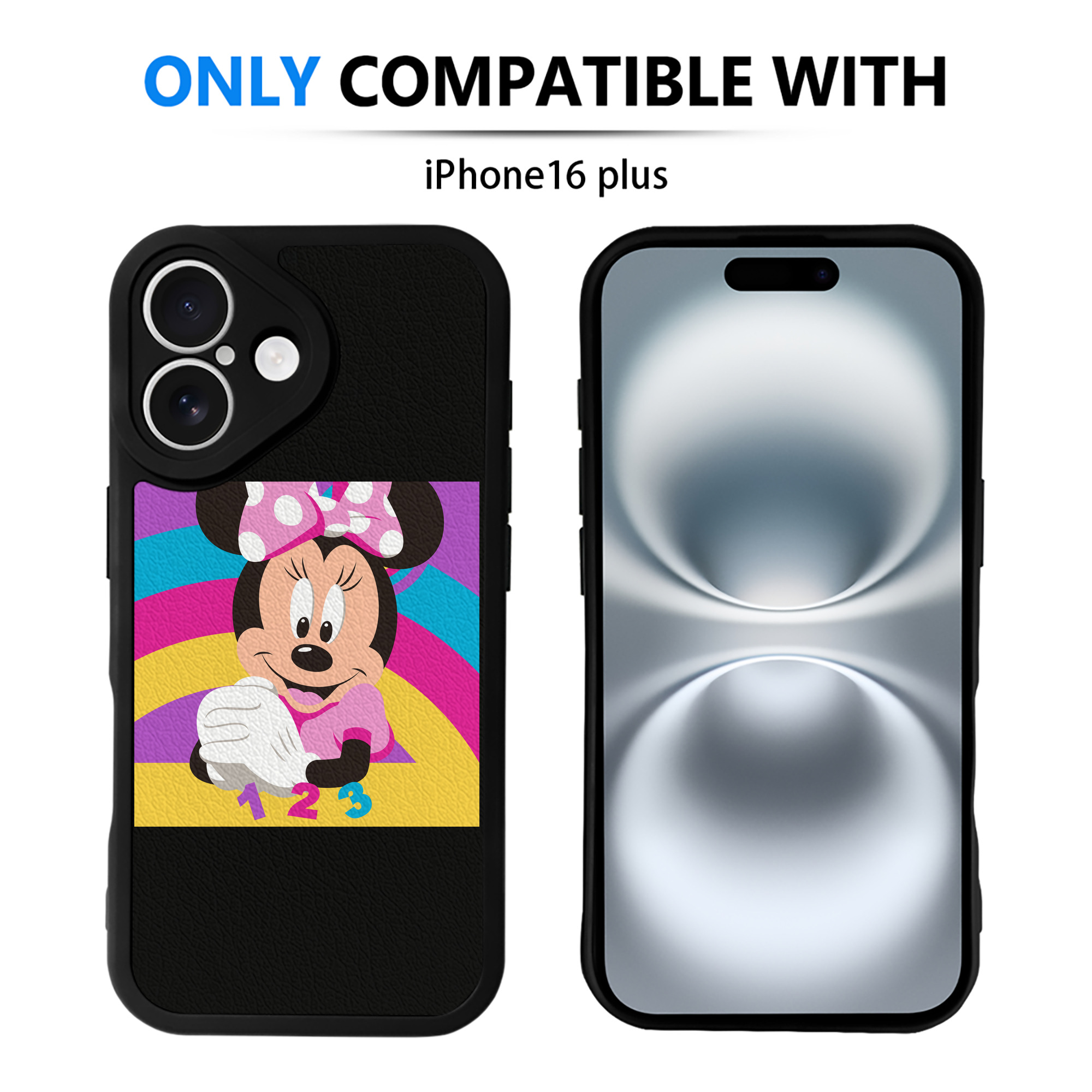 （画像用） ミッキーマウス Mickey Mouse 【iPhone 16シリーズ対応】シリコンスマホケース（レザー調） 材質：シリコン